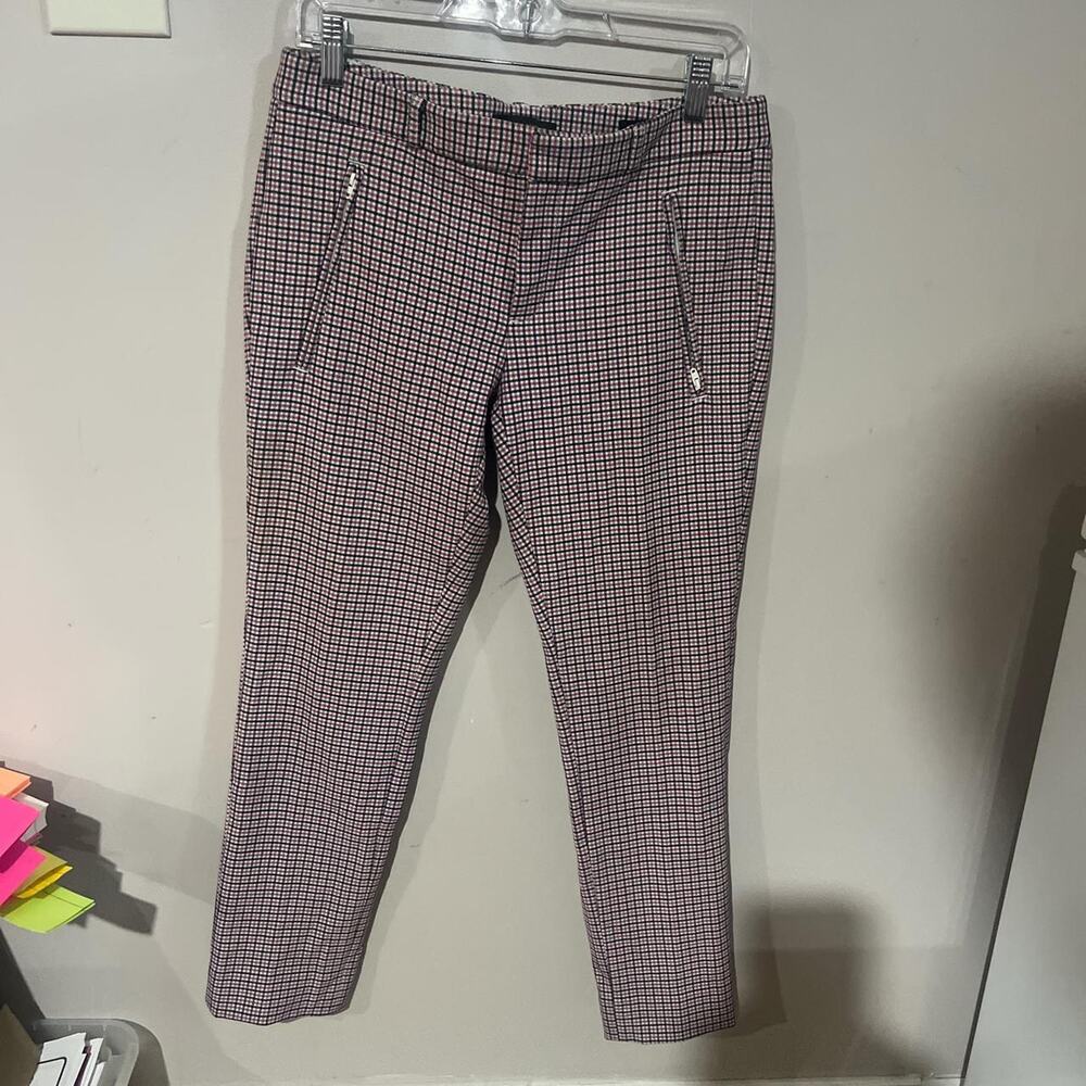 Banana republic pink checkered trousers